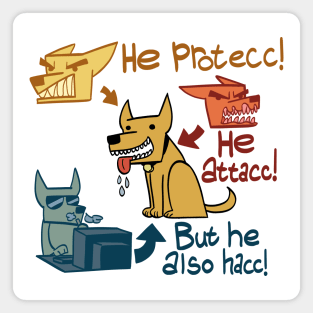 He protecc! He Attacc! But he also hacc! Magnet